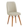 Vespera I pakoworld velvet chair ecru-walnut leg