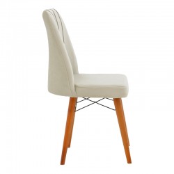 Vespera I pakoworld velvet chair ecru-walnut leg Vespera I pakoworld velvet chair ecru-walnut leg