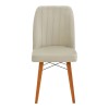 Vespera I pakoworld velvet chair ecru-walnut leg