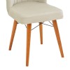 Vespera I pakoworld velvet chair ecru-walnut leg