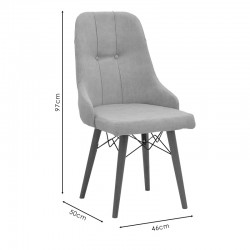Elif pakoworld fabric chair ecru-walnut leg 46x50x97cm Elif pakoworld fabric chair ecru-walnut leg 46x50x97cm