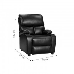 Πολυθρόνα Gartia pakoworld relax PU καφέ 79x94x102εκ