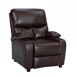 Πολυθρόνα Gartia pakoworld relax PU καφέ 79x94x102εκ