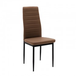 Καρέκλα Parker pakoworld PU cappuccino-μαύρο πόδι 42x48x98εκ