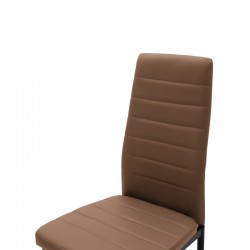 Καρέκλα Parker pakoworld PU cappuccino-μαύρο πόδι 42x48x98εκ