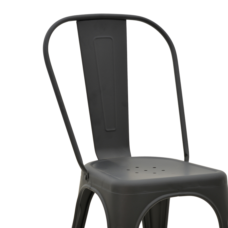 Καρέκλα Utopia pakoworld μαύρο ματ μέταλλο 44x44x85εκ
