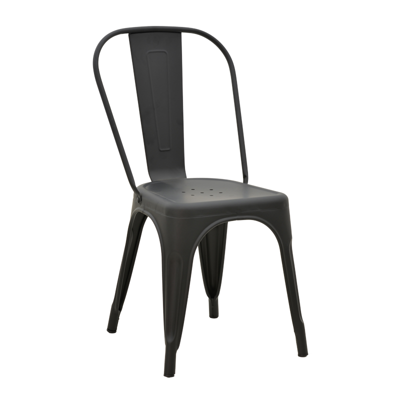 Chair Utopia pakoworld metal black matte 44x44x85cm