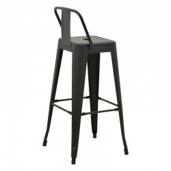 Bar stool with backrest Utopia pakoworld metal black matte 42x42x97cm Bar stool with backrest Utopia pakoworld metal black matte 42x42x97cm