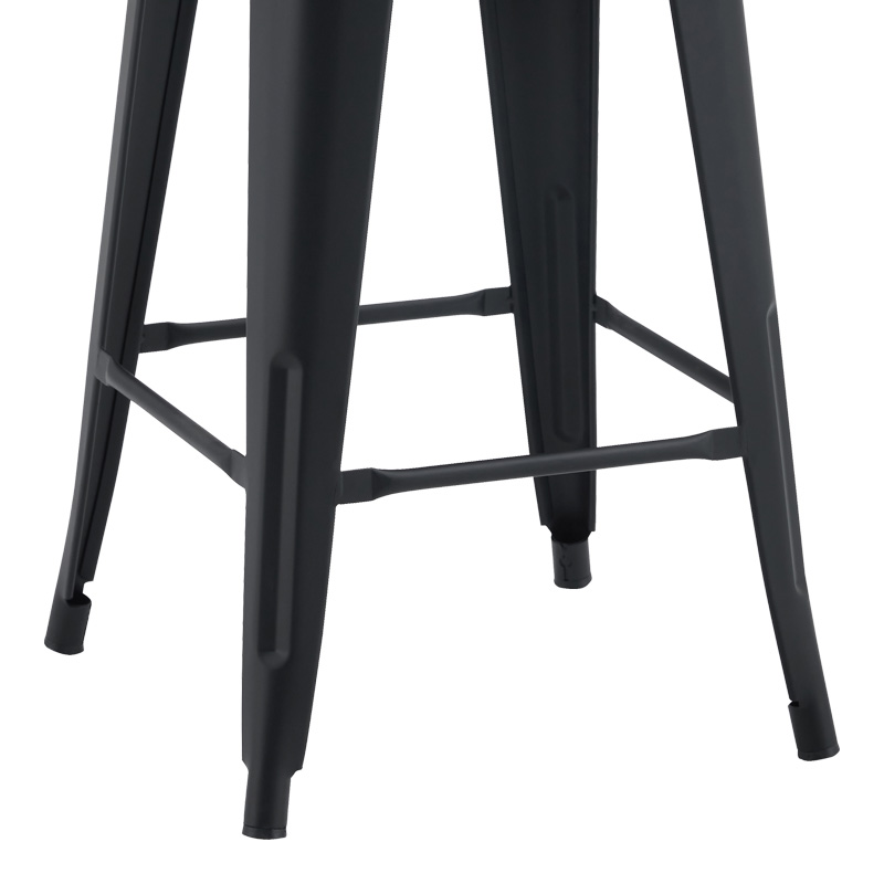 Mid-height Bar stool with backrest Utopia pakoworld metal black matte 42x42x86cm Mid-height Bar stool with backrest Utopia pakoworld metal black matte 42x42x86cm