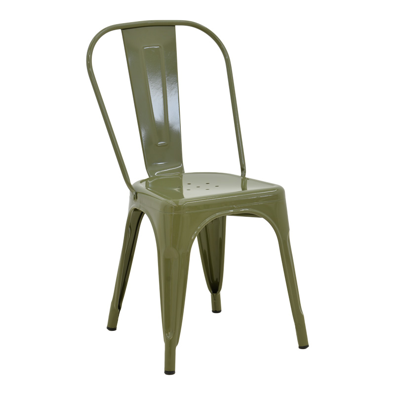 Utopia chair pakoworld metal in olive green color 44x44x85cm