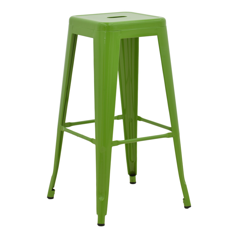 Bar stool Utopia pakoworld metal in green color 42x42x76cm