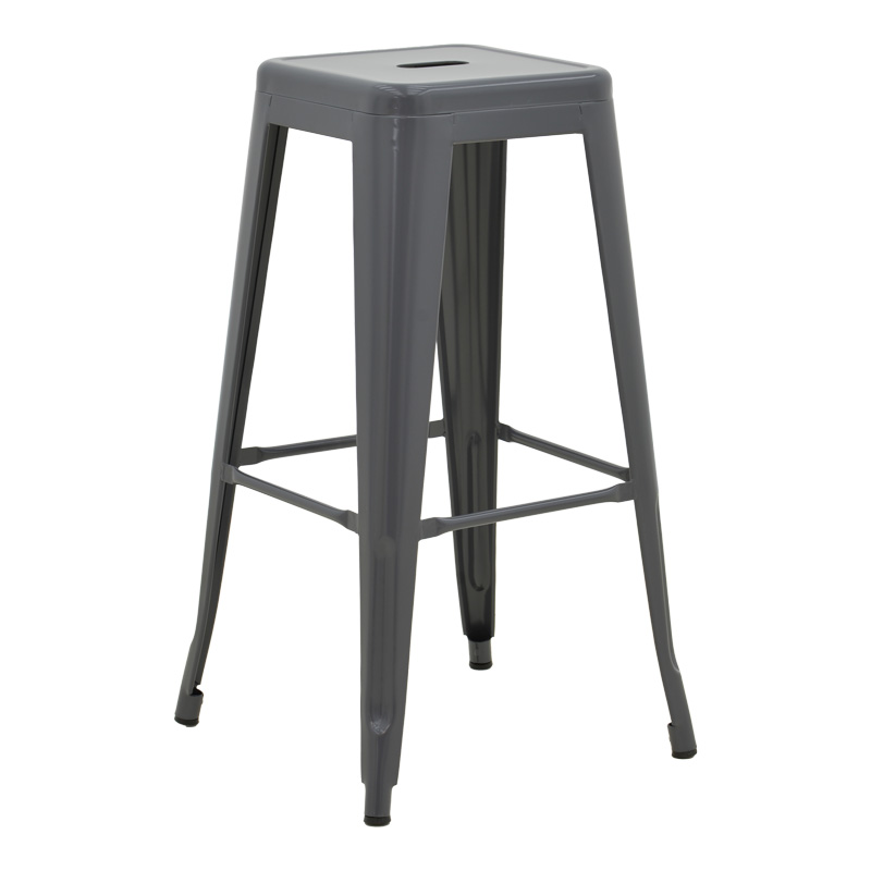 Bar stool Utopia pakoworld metal in anthracite color 42x42x76cm