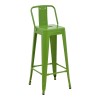 Bar stool with backrest Utopia pakoworld metal green 42x42x97cm