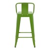 Σκαμπό μπαρ μεσαίου ύψους με πλάτη Utopia pakoworld μέταλλο σε πράσινη απόχρωση 42x42x86εκ