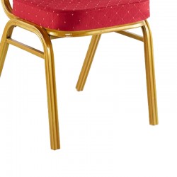 Hilton pakoworld stackable conference chair fabric red-metal gold 45x51x96cm Hilton pakoworld stackable conference chair fabric red-metal gold 45x51x96cm