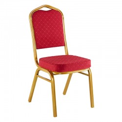 Hilton pakoworld stackable conference chair fabric red-metal gold 45x51x96cm Hilton pakoworld stackable conference chair fabric red-metal gold 45x51x96cm