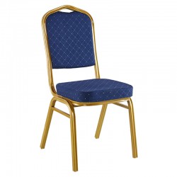 Hilton pakoworld stackable conference chair fabric blue-metal gold 45x51x96cm Hilton pakoworld stackable conference chair fabric blue-metal gold 45x51x96cm