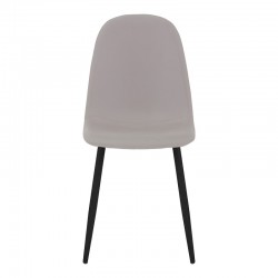 Dining chair Bella pakoworld grey fabric and black metal leg 43.5x52x89cm