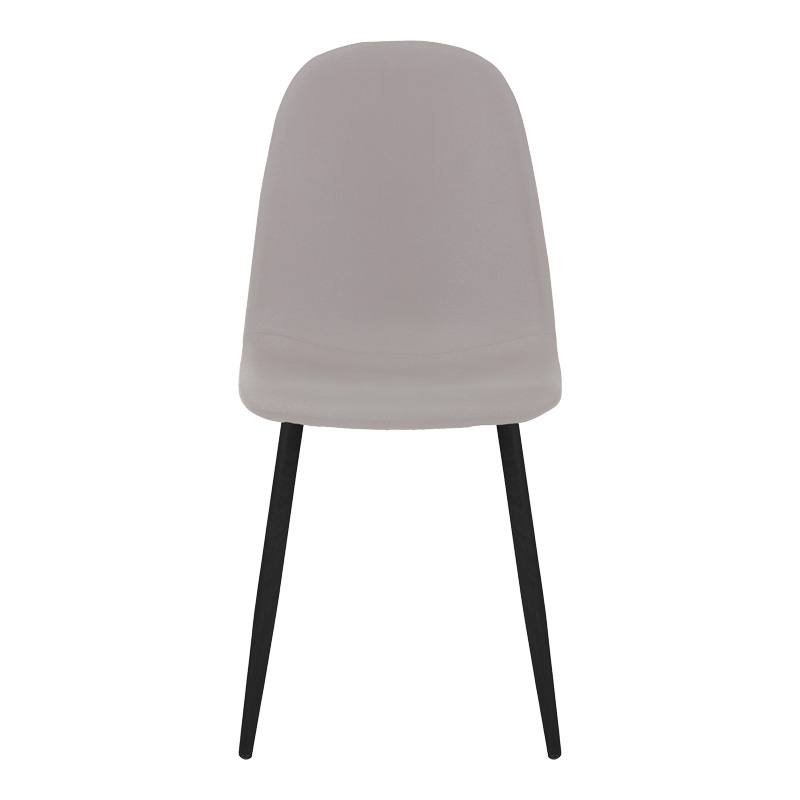 Dining chair Bella pakoworld grey fabric and black metal leg 43.5x52x89cm