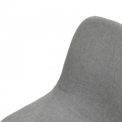 Dining chair Bella pakoworld grey fabric and black metal leg 43.5x52x89cm
