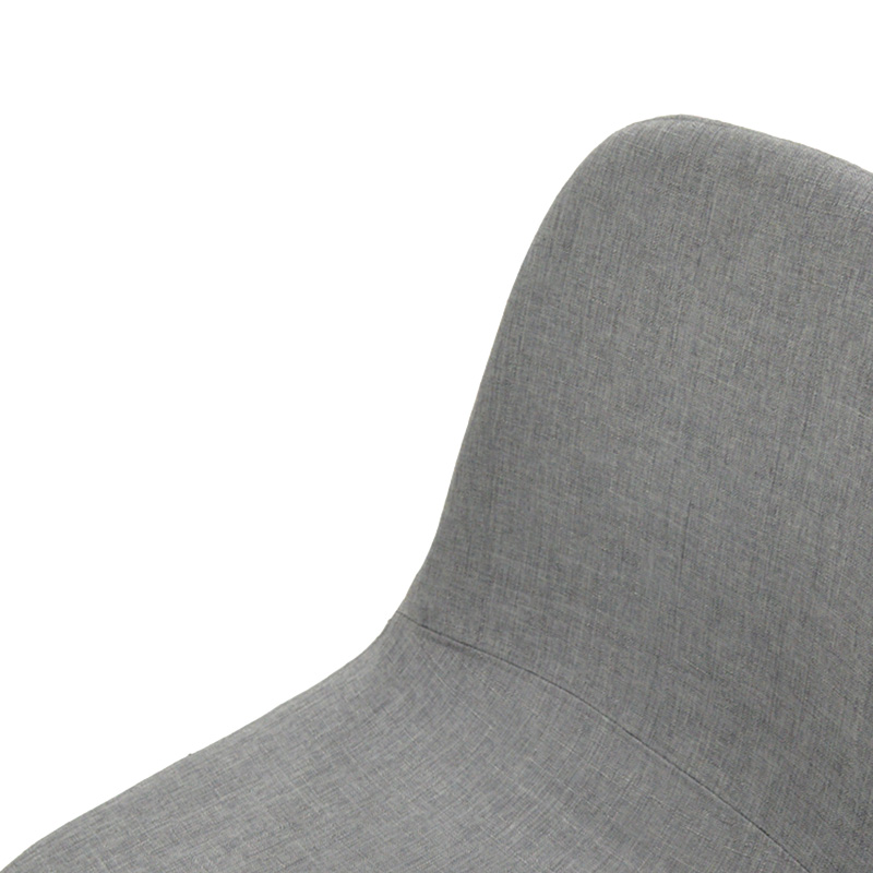 Dining chair Bella pakoworld grey fabric and black metal leg 43.5x52x89cm