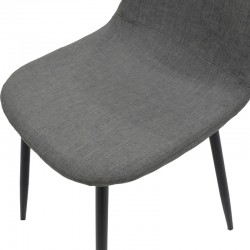 Dining chair Bella pakoworld grey fabric and black metal leg 43.5x52x89cm