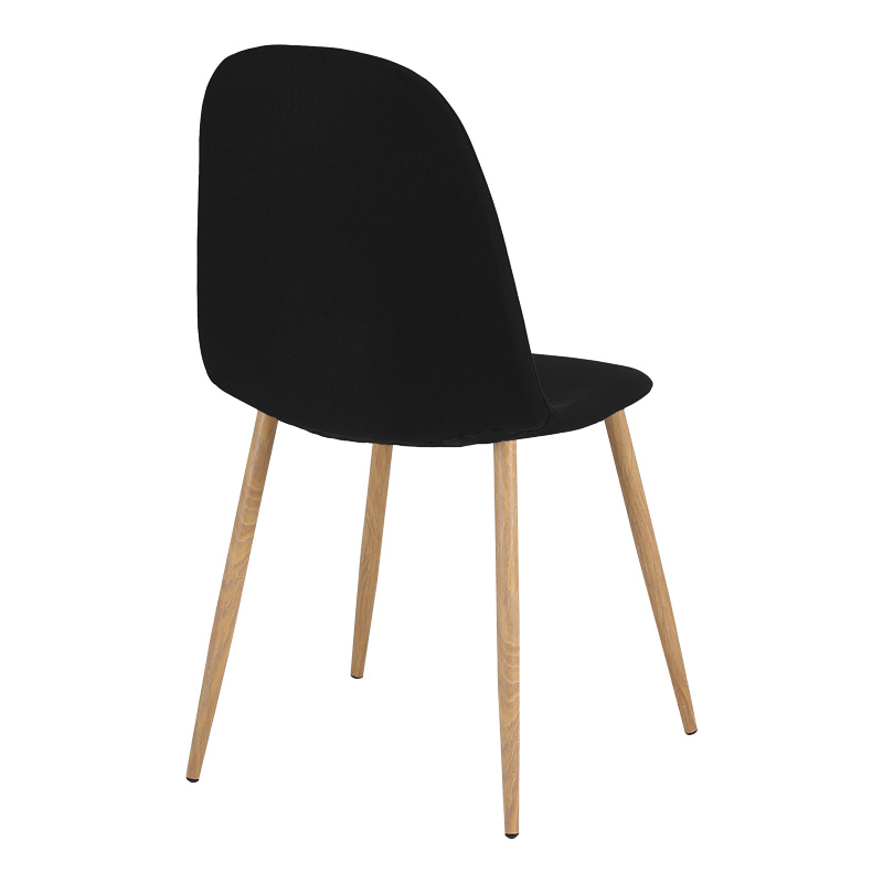 Dining chair Bella pakoworld grey fabric and natural color metal leg 43.5x52x89cm