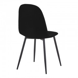Dining chair Bella pakoworld black fabric and black metal leg 43.5x52x89cm