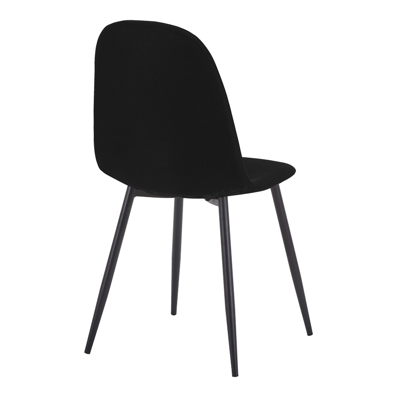 Dining chair Bella pakoworld black fabric and black metal leg 43.5x52x89cm