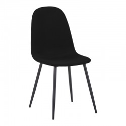 Dining chair Bella pakoworld black fabric and black metal leg 43.5x52x89cm