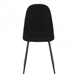 Dining chair Bella pakoworld black fabric and black metal leg 43.5x52x89cm