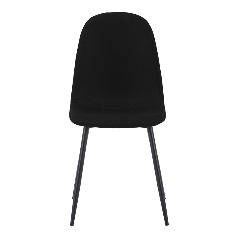 Dining chair Bella pakoworld black fabric and black metal leg 43.5x52x89cm