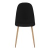 Καρέκλα Bella pakoworld μαύρο ύφασμα με πόδι μέταλλο σε φυσική απόχρωση 43.5x52x89εκ