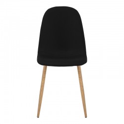 Dining chair Bella pakoworld black fabric and natural metal leg 43.5x52x89cm