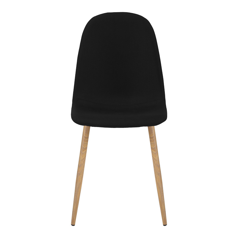 Dining chair Bella pakoworld black fabric and natural metal leg 43.5x52x89cm