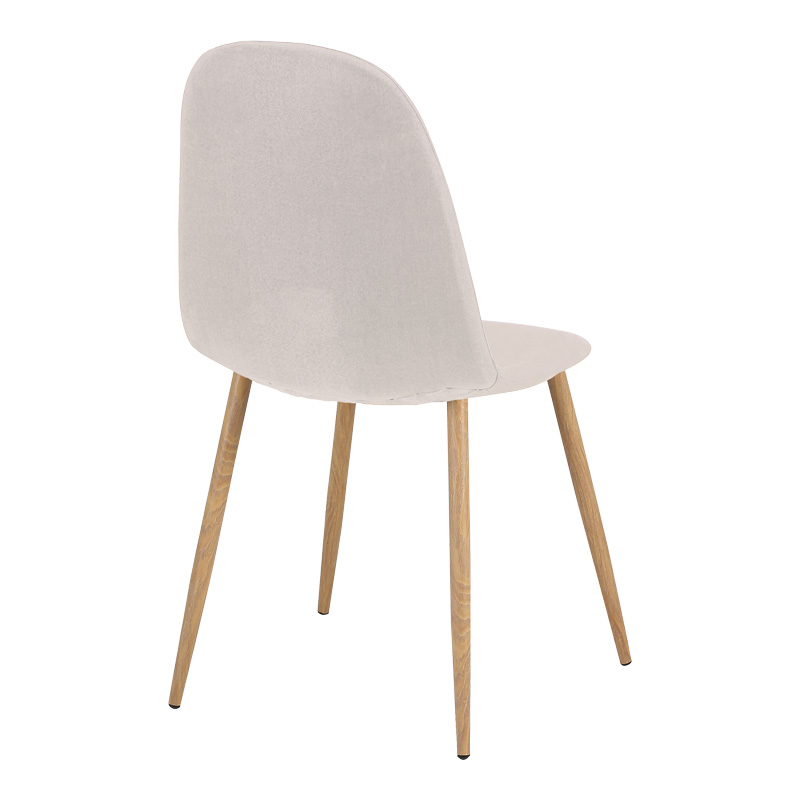 Dining chair Bella pakoworld light grey fabric and natural color metal leg 43.5x52x89cm