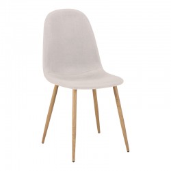 Dining chair Bella pakoworld light grey fabric and natural color metal leg 43.5x52x89cm