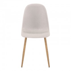 Dining chair Bella pakoworld light grey fabric and natural color metal leg 43.5x52x89cm