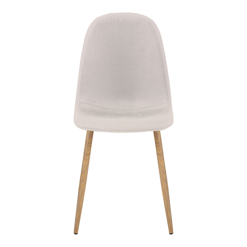 Dining chair Bella pakoworld light grey fabric and natural color metal leg 43.5x52x89cm