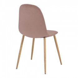 Dining chair Bella pakoworld velvet in rotten apple and natural metal leg 43.5x52x89cm