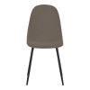 Καρέκλα Bella pakoworld γκρι-καφέ βελούδο με πόδι μαύρο μέταλλο 43.5x52x89εκ