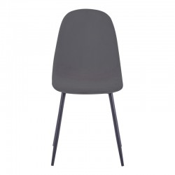 Dining chair Bella pakoworld velvet in dark grey color and black metal leg 43.5x52x89cm