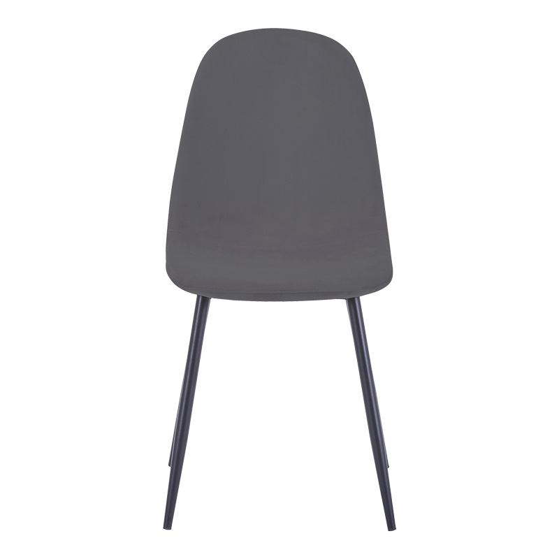 Dining chair Bella pakoworld velvet in dark grey color and black metal leg 43.5x52x89cm