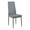 Parker chair pakoworld velvet in grey shade with black metal leg 39.5x48x95cm