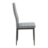 Parker chair pakoworld velvet in grey shade with black metal leg 39.5x48x95cm