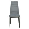Parker chair pakoworld velvet in grey shade with black metal leg 39.5x48x95cm