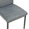 Parker chair pakoworld velvet in grey shade with black metal leg 39.5x48x95cm