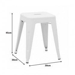 Stool Utopia pakoworld metal white matte 30x30x45cm