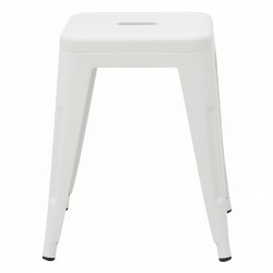 Stool Utopia pakoworld metal white matte 30x30x45cm