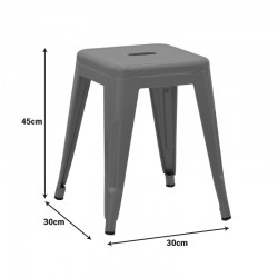 Stool Utopia pakoworld dark olive green metal 30x30x45cm